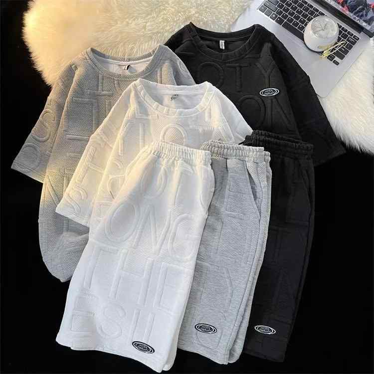 メンズ 半袖Tシャツ ショートパンツ セットアップ 男性用 5分袖Tシャツ ハーフパンツ 2点セット 部屋着 普段使い ルームウェア スポーティー 春夏
