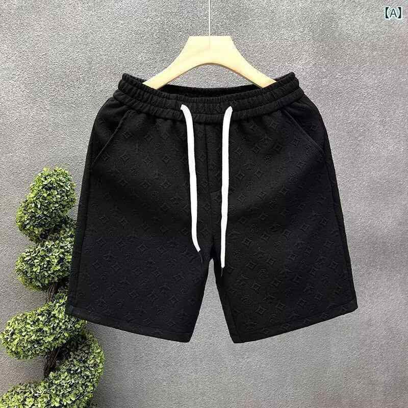 メンズ ショートパンツ 白色 花柄 プリント 5分丈 直筒 涼しい ポリエステル 夏用 通勤 普段使い 軽量 伸縮性 吸湿速乾 ファッション カジュアル 韓国スタイル カラーバリエーション ブラック ベージュ グリーン グレー ミリタリー