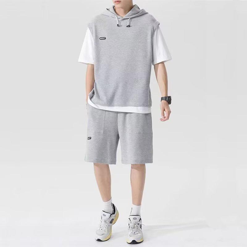 メンズ 半袖 Tシャツ ショートパンツ 上下セット 薄手 スポーツウェア 男性用 ワッフル 部屋着 ルームウェア アウトドア ポリエステル 春
