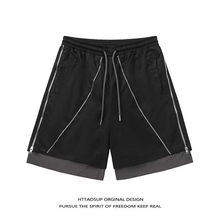ハーフパンツ 男性用 バスケ スポーツ トレーニング ランニング ポリエステル 灰色 黒色 速乾性 原宿