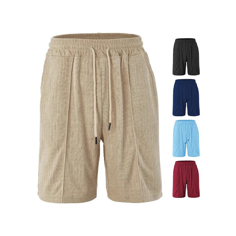 メンズ ハーフパンツ 男性用 ファッション スポーツ カジュアル ルームウェア 部屋着 ポリエステル 伸縮性 吸汗性 紺色 黒 ワインレッド カーキ ライトブルー