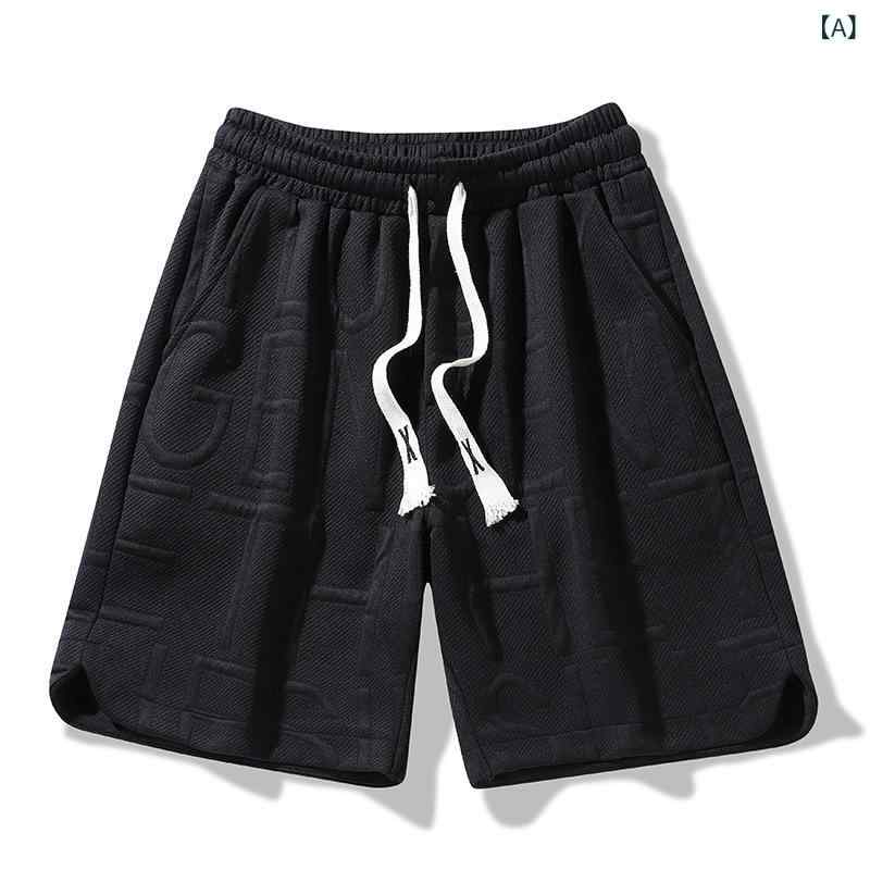 ハーフパンツ メンズ 男性用 大きいサイズ スポーツパンツ 提花 イージーパンツ 高腰 ?色 接触冷感 吸湿速乾 伸縮性 ルームウェア 部屋着 ブラック グレー ホワイト 春夏 4,555円