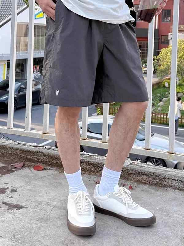 ハーフパンツ メンズ 男性用 濃いグレー 日本製 スポーティー 伸縮性 リラックス 普段使い