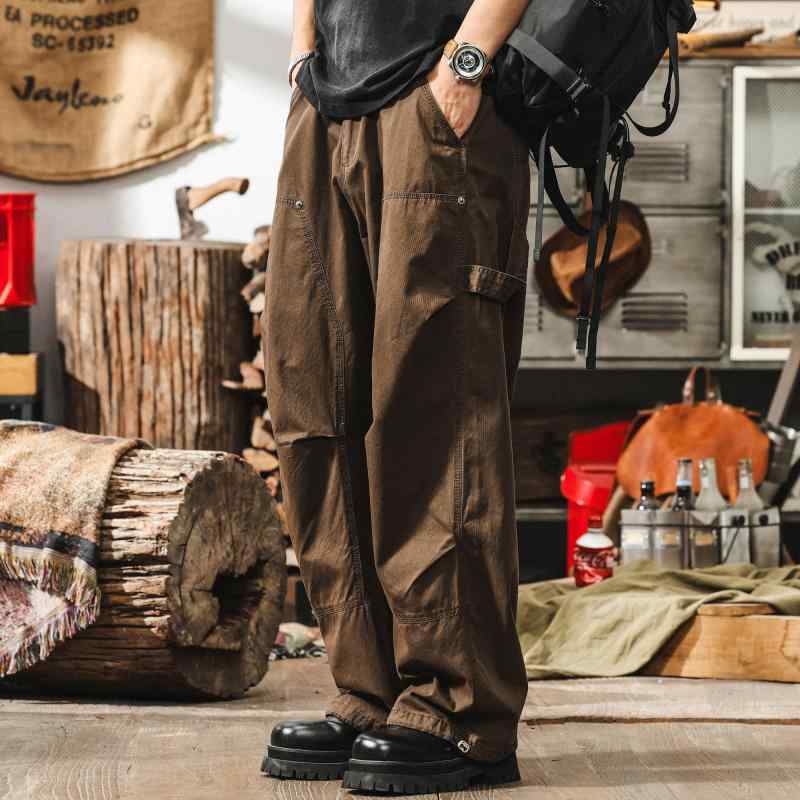 ズボン下 メンズ 成人男性用 細工物ズボン下 カーゴパンツ 広広としたズボン下 引っ切り無いズボン下 綿織物 通気性 透け透け 普段使い走り お部屋着 アウトドア 難民キャンプ 伸縮性 無地 ?色 カーキ 緑であること メンズファッション-ズボン・パンツ