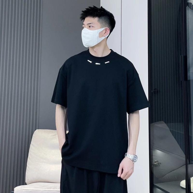 Tシャツ 男性用 半袖 ポリエステル 丸首 無地 接触冷感 普段使い ルームウェア