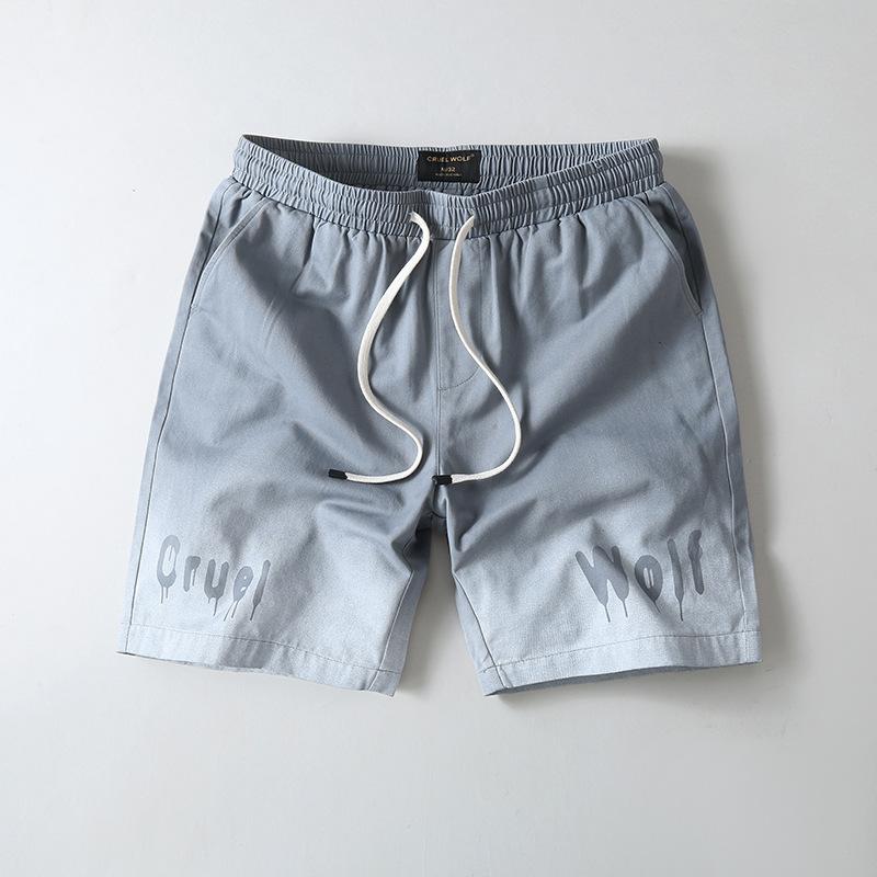 ハーフパンツ メンズ 男性用 短パン ショートパンツ コットン グラデーション 5分丈 ストリート カジュアル ゆったり リラックス 薄手 黒 グレー