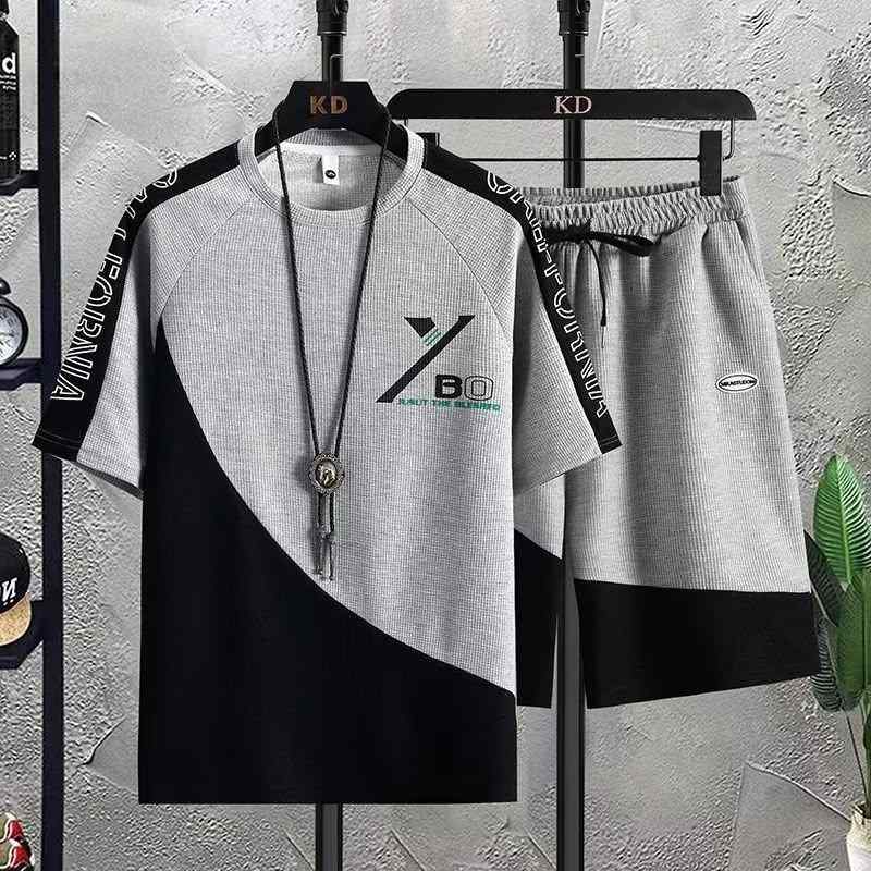 セットアップ メンズ 男性用 部屋着 スポーツ 半袖 Tシャツ ハーフパンツ ポリエステル ブラック ホワイト グレー 春