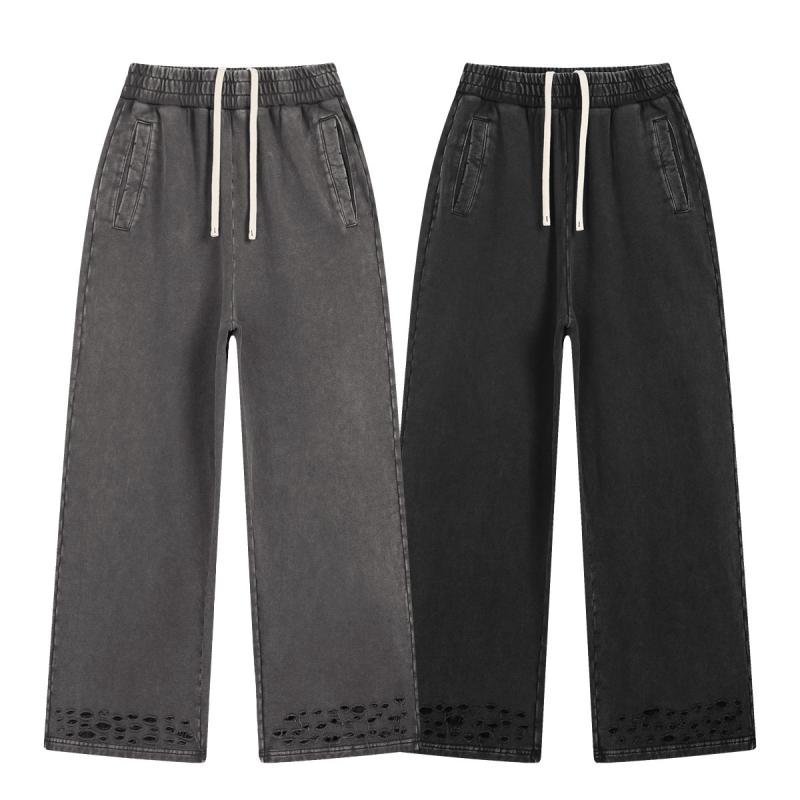 パンツ メンズ ストリート系 デニムパンツ ダメージ加工 ゆったり ジーパン ズボン ウォッシュ加工 黒 ブラック グレー 綿100% 春夏秋冬