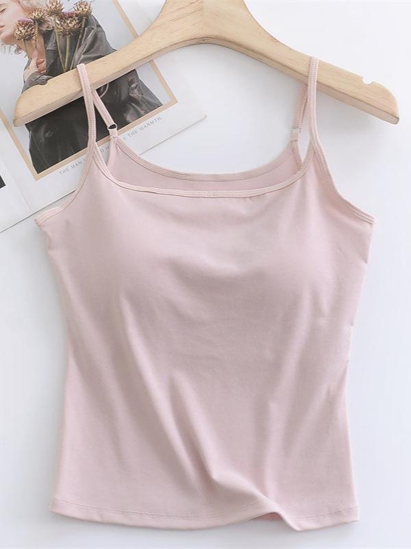 タンクトップ レディース 美背 ブラトップ カップ付き 天? 再生繊維 接触冷感 ノースリーブ トップス インナー 高弾性 薄手 無地 シンプル カジュアル 春夏