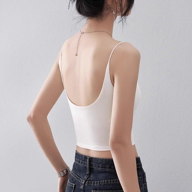 キャミソール レディース インナー トップス 肌着 春夏 無地 カップ付き ショート丈 ロング丈 白色 抹茶緑 灰色 黒色 黄色 綿 高弾性 リラックス 部屋着