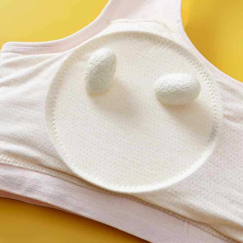 ブラジャー ジュニア 二段階 女の子 スクールインナー 子供用 タンクトップ 再生繊維 薄手 全罩杯 吸汗性 通気性 快適 美背 補正 ずれ防止 ホワイト ピンク系