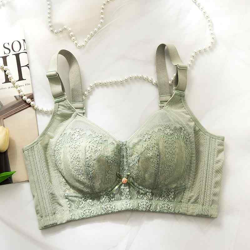 ブラジャー レディース レース 薄手 フルカップ 大きいサイズ バストを小さく見せる 脇高 補正 下着 ノンワイヤー