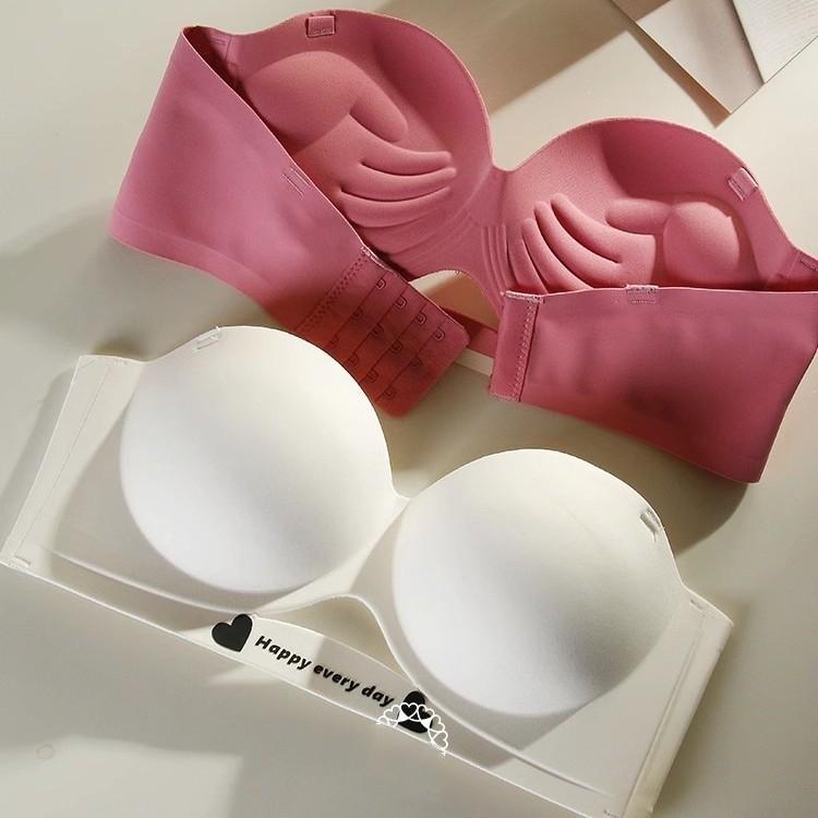ブラジャー レディース 厚手 7cm パッド ノンワイヤー ずれ落ち防止 小胸 谷間メイク シャンパン ブルー ピンク コーヒー ブラック
