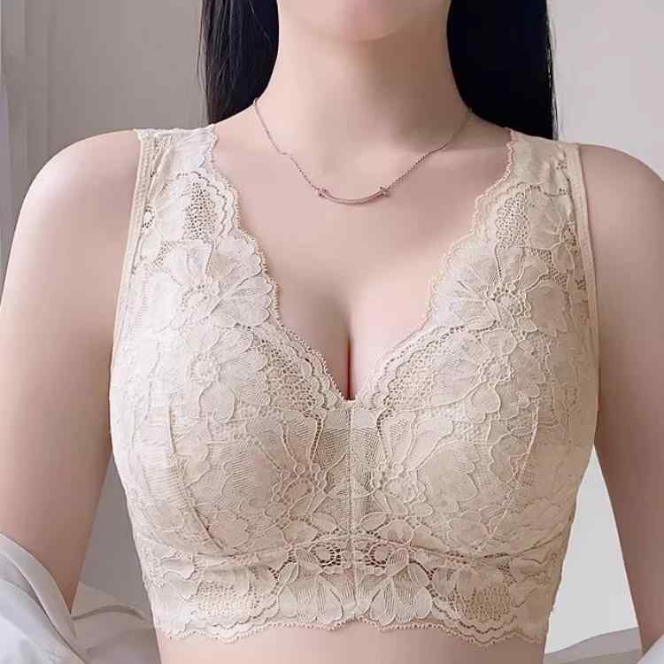 ブラジャー レディース 女性用 美容院 フルカップ 補正 薄型 通気性 レース ノンワイヤー 揺れない 快適 インナー スポーツ ヨガ フィットネス 大胸 脇高 背中すっきり ピンク ブラック ベージュ