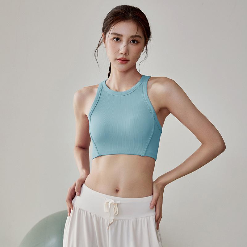 ブラトップ レディース ヨガウェア スポーツブラ 揺れない ランニング フィットネスブラ 通気性 快適 薄型 パッド入り ノンワイヤー 速乾性 吸汗性 かわいい スタイルアップ 天藍色 粉色 可可杏 ・稀・汲色 黒色 灰色