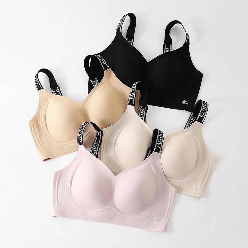 ブラジャー レディース 薄型 接触冷感 シームレス ノンワイヤー 3/4カップ 通気性 スポーツ 集 эффект 脇高 補正 ベージュ ピンク系 ブラック M L XL 2XL 3XL
