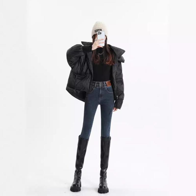 レディース 牛仔パンツ ハイウエスト スリムフィット 細脚 ペンシル 春夏 通勤 気質 ストレッチ ポケット デザイン 長ズボン デニム ポリエステル 混合 軽量 免? ブルーグレー ブラック