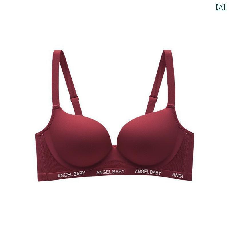 ワイヤレス ブラジャー レディース 無痕 ガーター 3/4カップ 酒紅 黒 ベージュ ブラウン ライトグリーン シャンパン ニット サイドサポート 副乳収納 調整型 快適 伝統型 固定肩ストラップ 後3段フック 秋冬 シンプル カジュアル 軽量 通勤 日