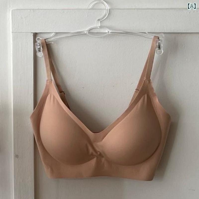 インナー 女性用 無痕 集める 背心型 クラシック 吊り帯 脇肉収集 ノーワイヤー ブラジャー ニット 快適 軽量 伸縮性 全カップ 固定肩紐 シンプル 日常使い ベージュ系 ブラック グレー グリーン ピンク系