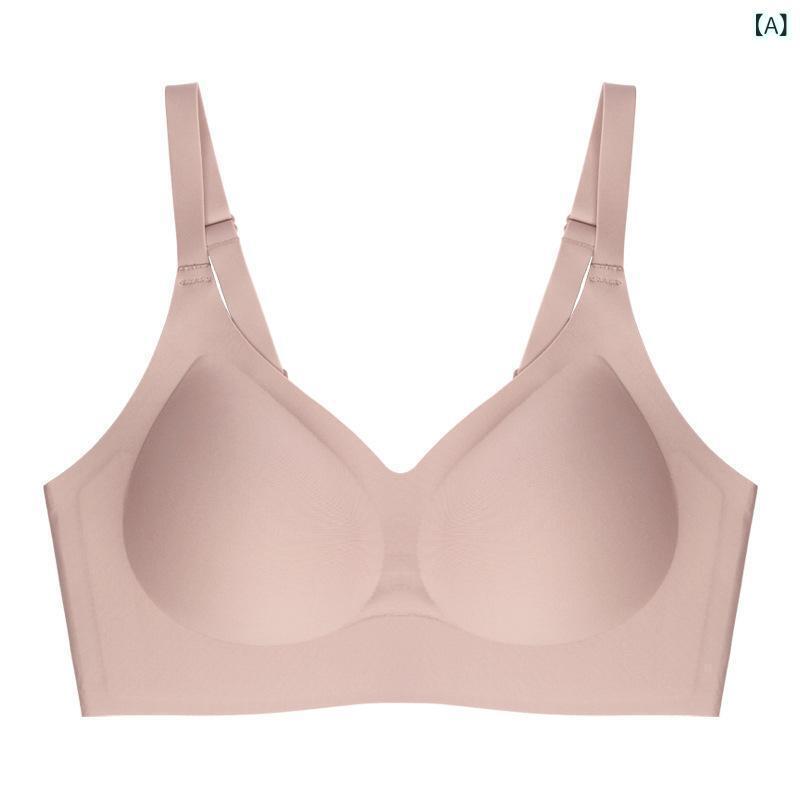 ブラジャー 女性用 深V 無鋼 ソフトサポート 無痕 薄型 3/4カップ 調整型 集め サイドサポート 副乳収納 大胸小見え 防垂れ 透気性 吸汗 防透け 快適 固定肩紐 後3段フック ナイロン ・届綸混紡 ピンク系 パープル系 ベージュ系 ブラック シン