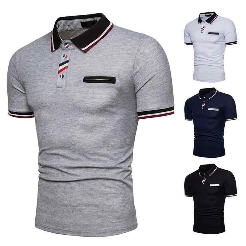 メンズ POLO シャツ 短袖 Tシャツ トップス ボタン 切り替え ピックアップカラー ゆったり ルーズフィット 綿 コットン 素材 吸湿速乾 軽量 通勤 普段使い デイリー ストリート ファッション 白色 ブラック グレー ネイビー カラー 夏 春夏