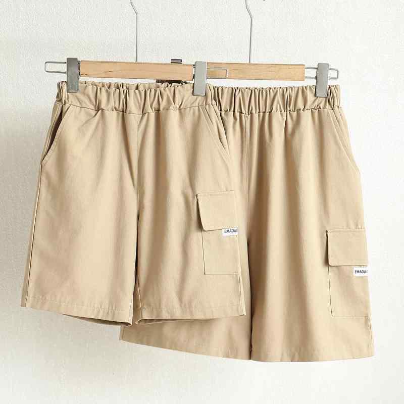 親子 ショーツ 夏用 男女兼用 親子ペア 家族旅行 ビーチパンツ かき色 コットン 織物 酵素洗い 純色 普通厚 運動スタイル 潮風 親子コーデ 軽量 吸湿速乾 通気性 普段使い アウトドア 親子旅行 カジュアル ファミリーセット ビッグシルエット ベー