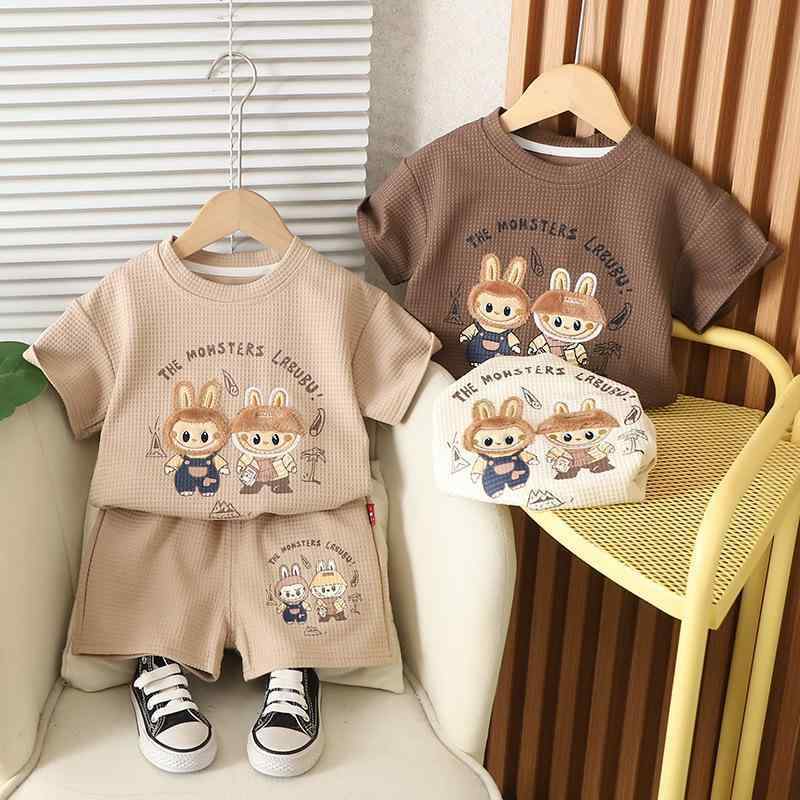 キッズ 男女兼用 夏 コットン 短袖 短パン 2点セット 動物 柄 かわいい カード 柄 柔らかい 生地 軽量 綿95% セットアップ スポーツ スタイル 部屋着 普段使い 80cm 90cm 100cm 110cm 120cm