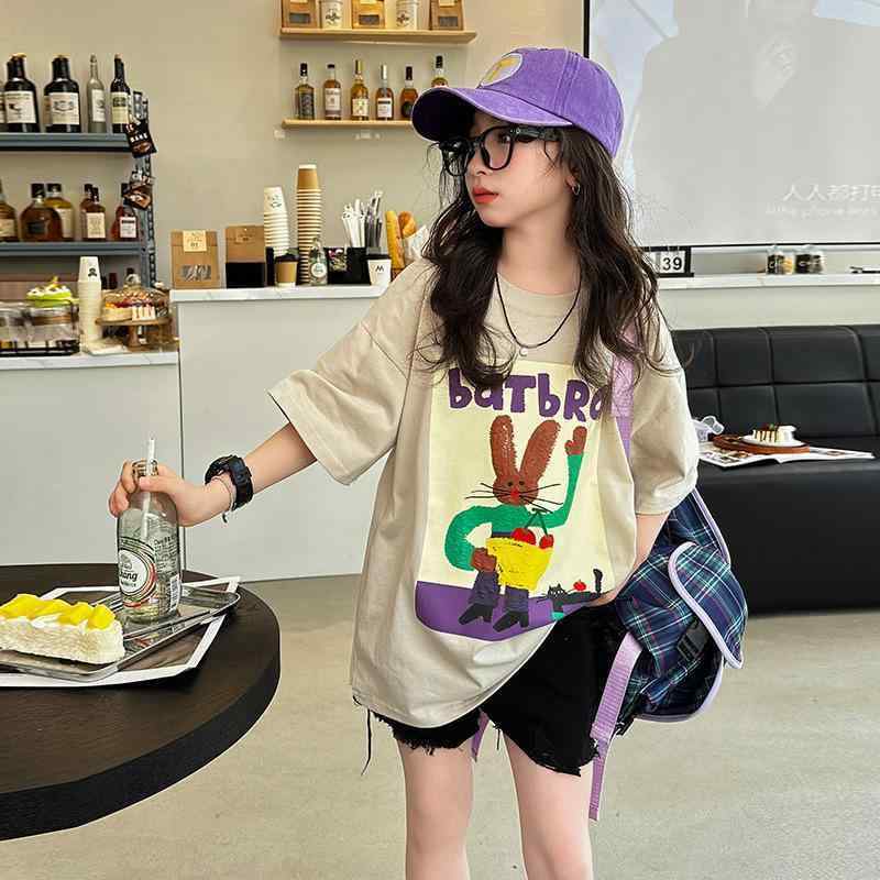 女児 スポーツ セットアップ 夏 短袖 短パン 2点セット コットン 柔らかい 綿素材 70% 字母プリント かわいい ピンク系 紫 ベージュ 3～8歳 100～140cm 通年対応 軽量 吸湿速乾 普段使い 遊び着 動きやすい 子ども服 トップス ボト