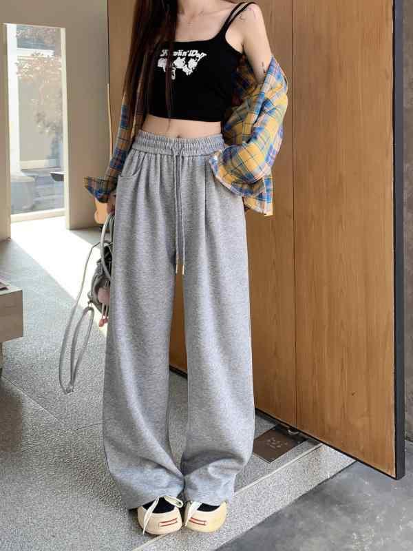 レディース 秋冬 コットン 素材 高腰 ワイドレッグ ストレートパンツ 垂感 切り替え デザイン 中厚手 ミディアムストレッチ 快適 ゆったり シルエット 長丈 ブルー ブラック レッド グレー 日常使い 秋冬 コーデ 4,582円
