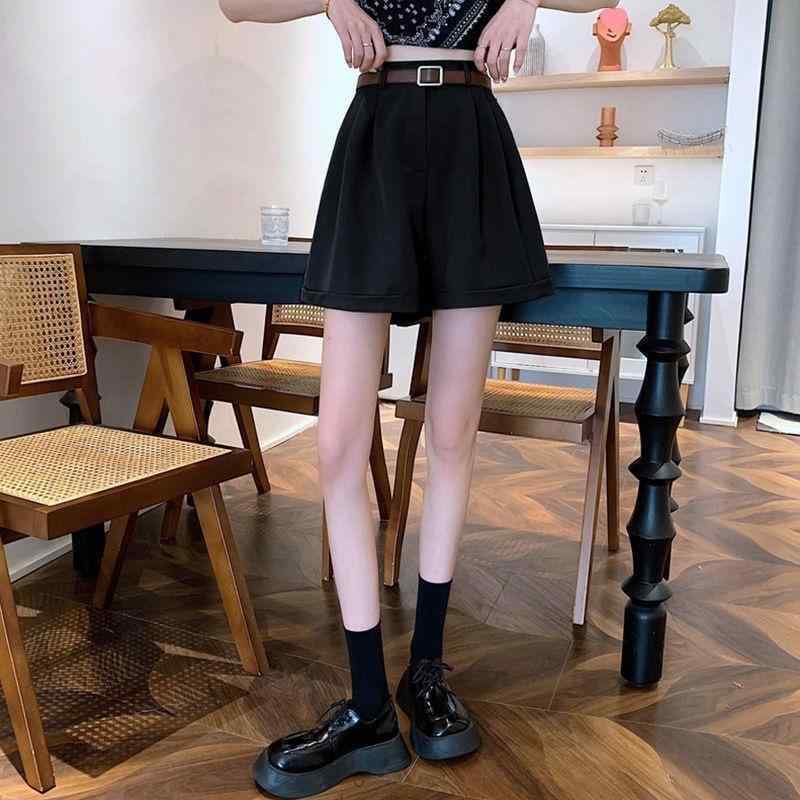 レディース クロップドパンツ 春夏 ワイドレッグ ハイウエスト 巻き上げ裾 ゆったりシルエット ?・覧 軽量 ポリエステル ストレッチ 吸湿速乾 通勤 普段使い 私服 御姐風 かき色 ブラック ベルト付き