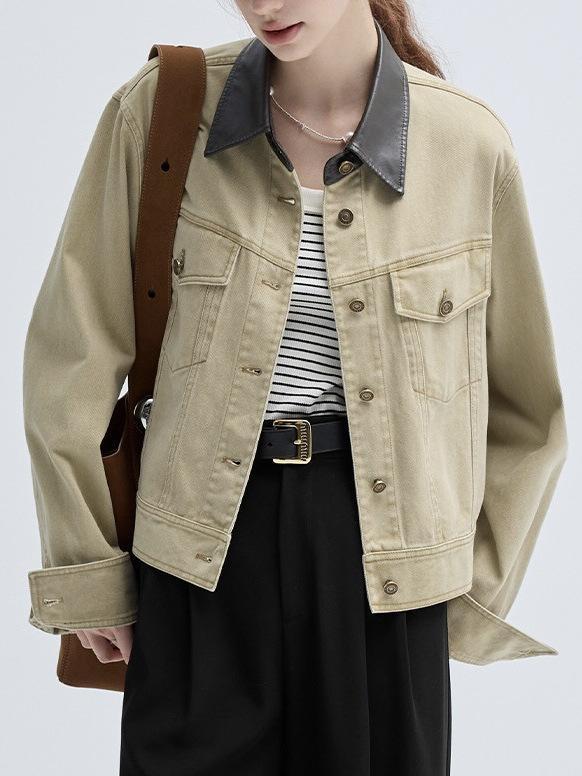 上衣 お上さん用 ジーンズ トップス 短丈 年月 秋冬 春夏 長袖 ルーズフィット ポロハラ 名取り草 うつり変わり ヴィンテージ 産業 ミリタリー 表現スタイル 私服刑事 コーデ 普段使い走り 通い 通学 心地よい 愛くるしげ 軽さ 好いたらしい 吸湿速乾 伸縮性 周囲の状況思い遣り 再
