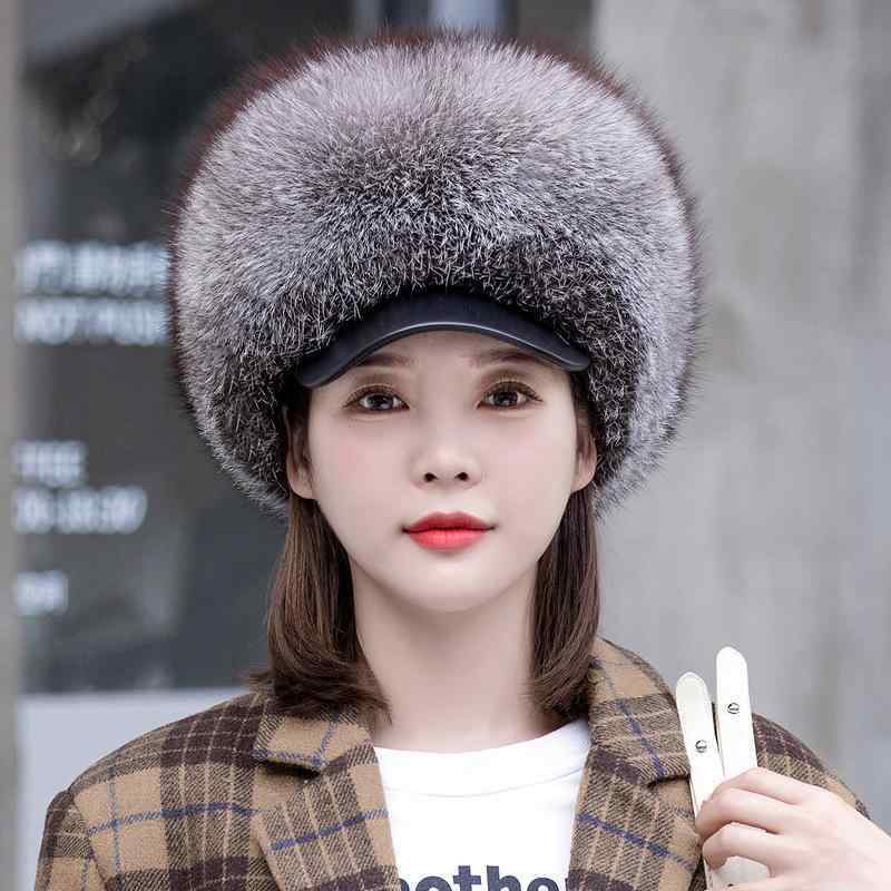 キッズ 女の子 狐毛 ファー 帽子 キャップ 鴨嘴帽 丸頂 大つば 保暖 防風 冬用 街頭 ファッション 黒 白 ベージュ グレー 赤 シルバー 個性派 トレンド 暖か 風防ぎ コーデ 百搭 ストリート スタイル
