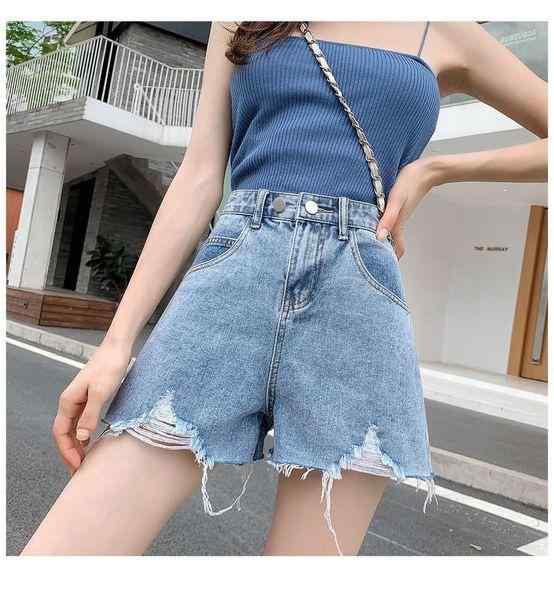 { "result": "レディース デニム ショートパンツ 夏 春夏 高腰 ワイドレッグ Aライン ホットパンツ 破れ加工 伸縮性 吸湿速乾 ブラック ブルー 軽量 普段使い ハイウエスト ビッグシルエット 接触冷感 再生繊維 韓国風 タイトスカート