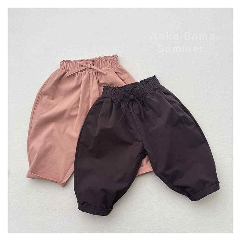 キッズ 女児 男児 ユニセックス 九分パンツ 綿 100% 柔軟素材 春夏 秋冬 通年 春秋 韓国風 スタイル かわいい トレンド ゆったり ビッグシルエット ワイドレッグ ロブソックス スタイル ロブパンツ ピンク グレー 3～8歳 100～140cm