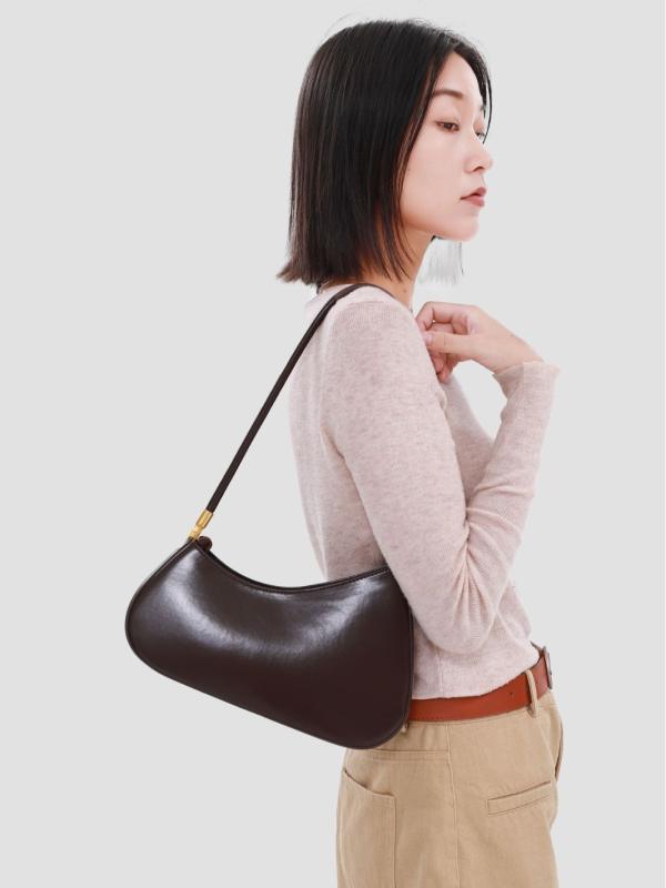 秋冬 メンズ レディース 肩掛けバッグ 腋下包 都市スタイル シンプル ファッショナブル シングルショルダー ハンドバッグ 超繊維 素材 中型 饅頭型 形状 ジッパー開閉 ステッチ デザイン ポリエステル 裏地 中軟 硬度 立体ポケット シングルストラッ