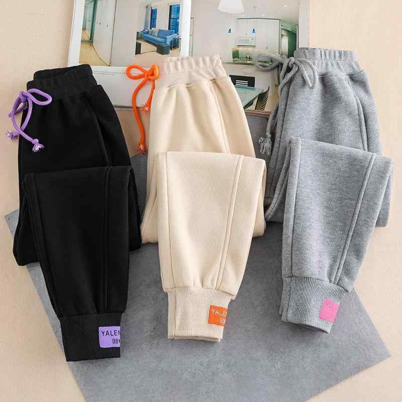秋冬 レディース ハーレムパンツ ワイドパンツ 厚手 綿混紡 ポリエステル ビスコース ハイウエスト 直筒型 長ズボン 微弾性 切り替え デザイン ゆったり シルエット 脚痩せ 効果 快適 普段使い グレー ブラック ベージュ カジュアル スタイル 日韓