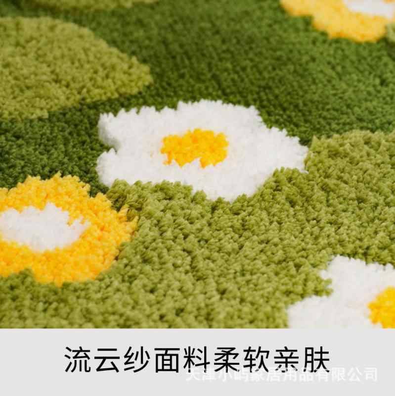 ラグ マット 植? 防滑 モダン シンプル 森系 苔? 小花 植物柄 花柄 深緑 白花 ロマンチック 秘密の森 ポリエステル 親肌 柔らかい 手洗い可能 異形 現代風 シンプルインテリア 室内用 吸水性 軽量 ソファ前 ティーテーブル前 ベッドルーム 居