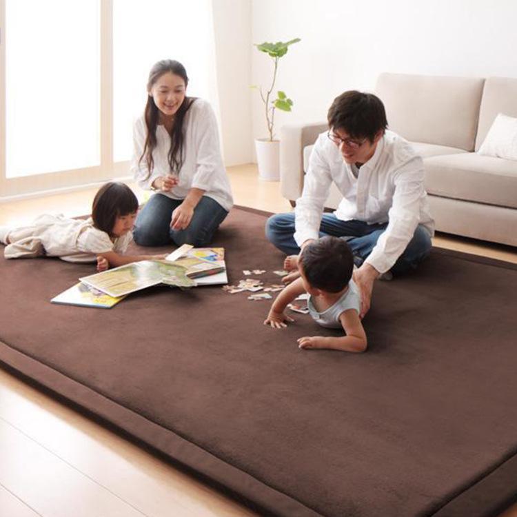 子供用 珊瑚? ラグ クローリングマット 座布団 ベッドマット 子供部屋 寝室 長方形 純色 洗濯機可 手織り 現代風 柔らかい 暖かみ 薄手 子供遊び 寝転び 防滑 珊瑚?素材 多色展開 ローズレッド グレー グリーン ブルー パープル ピンク