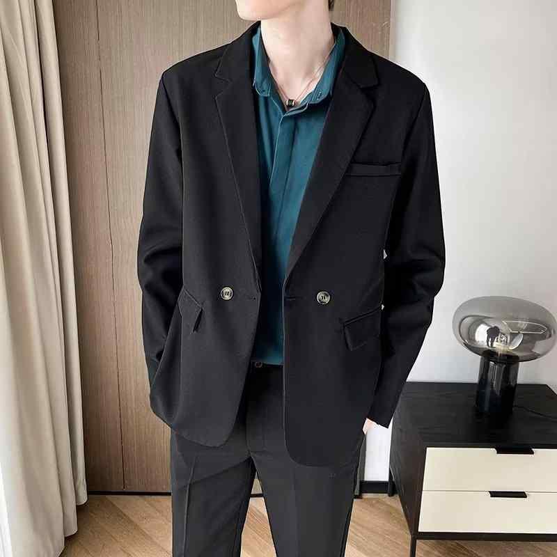 メンズ ジャケット 修身スーツ コート シングルブレスト フラットラペル ビジネスカジュアル 灯芯? コットンリネン 混合素材 軽量 通勤 普段使い 春夏 ブラック ベージュ ブラウン グレー スリムフィット スタイリッシュ 都市スタイル 薄手 快適 吸