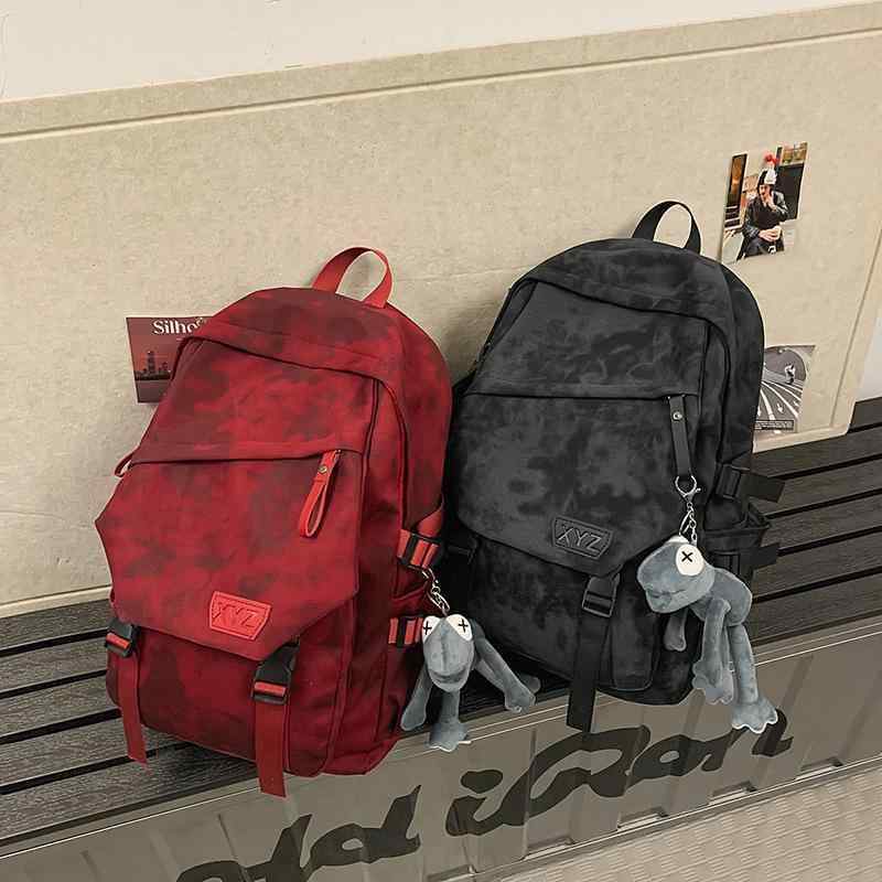 バックパック メンズ 学生用 高校生 中学生 肩掛け リュックサック 男女兼用 耐久性 ナイロン素材 20-35L 大容量 15インチ ノートPC収納 春夏 黒 白 赤 緑 通勤 旅行 休? 弧形肩?
