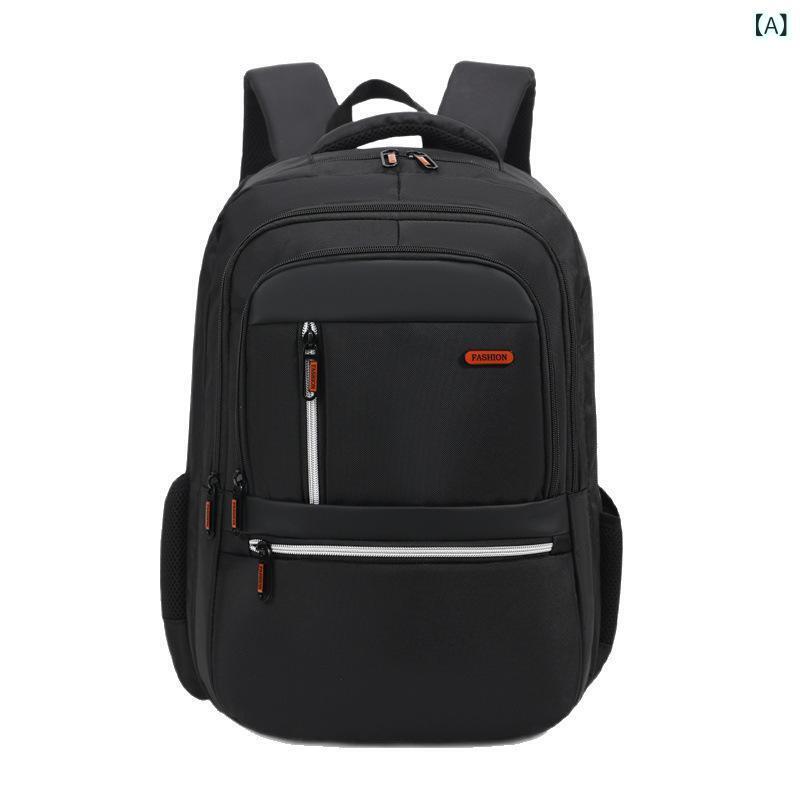 バックパック メンズ ユニセックス ナイロン 牛津布 大容量 36-55L 16インチノートPC対応 ビジネス 通勤 日常 大学生 高校生 多機能 透気性 都市 シンプル 黒 夏 弧形肩帯 アルファベット柄 ??裏地