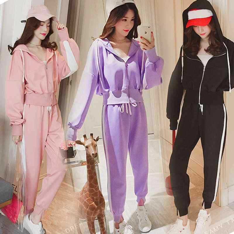 レディース セットアップ 春夏 トップス パンツ 連帽 ジャケット 九分丈 スウェットパンツ ワイドシルエット 切り替えデザイン ポリエステル 素材 ピンク 紫 ブラック 通勤 普段使い 快適 軽量 吸湿速乾 カジュアル レジャー 気質 スタイル 4,354円