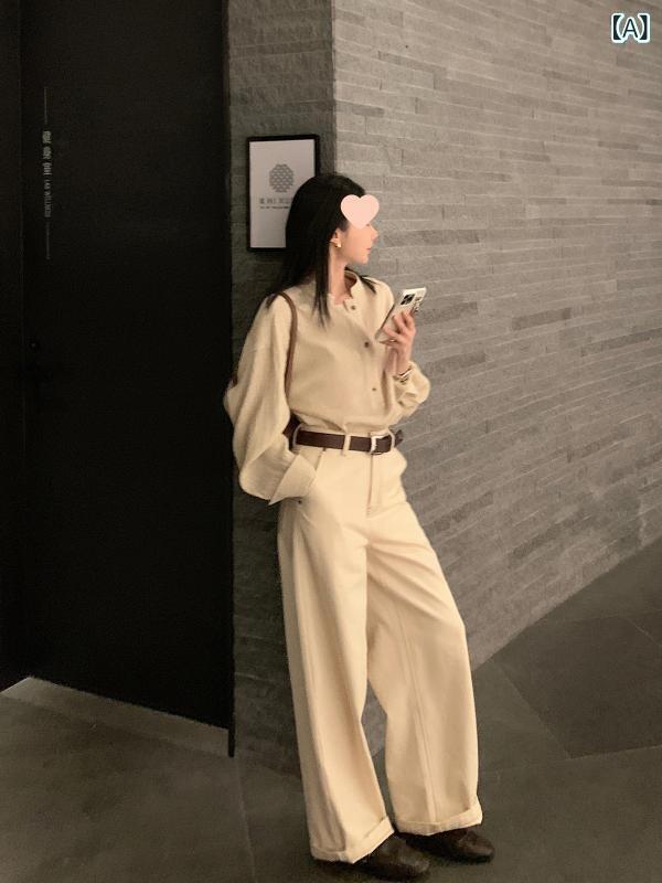 レディース デニムパンツ 春夏 接触冷感 綿混 再生繊維 ハイウエスト 直筒 ワイドレッグ ロング丈 白色 軽量 伸縮性 吸湿速乾 御姐風 私服 通勤用 普段使い ビッグシルエット カジュアルスタイル