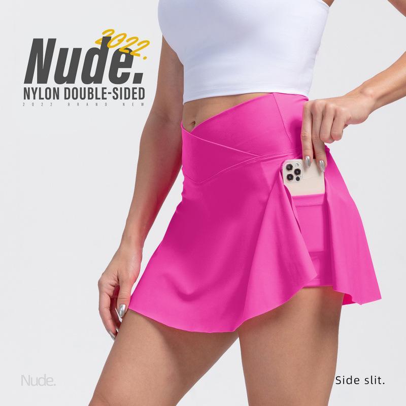 女性用 ハイウエスト 短スカート レギンス ニット スポーツウェア 女性用 運動短パン スカートパンツ テニススカート フィットネスウェア ランニングウェア アウトドアウェア 吸湿速乾 伸縮性 接触冷感 化繊混紡 ニット ナイロン ブラック ホワイト グ