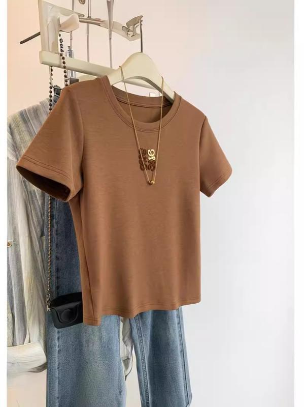 Tシャツ 女性用 夏 短袖 トップス 純棉 綿素材 95%以上 丸首 ルーズフィット 刺繍デザイン 文字柄 気質 通勤スタイル かわいい 清新 ベージュ ピンク 軽量 吸湿速乾 普段使い ブラウス シャツ