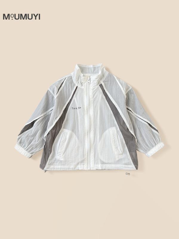 男の子 防晒服 夏 軽薄 透気 立領 デザイン 外套 スキンケア 服装 ポリエステル 涼感 紫外線カット 連帽 ホワイト カジュアル 子供服 アウトドア 普段使い 伸縮性 速乾
