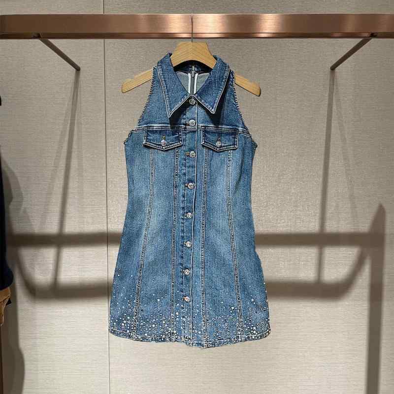 ワンピース メンズ 無袖 デニム コットン ポリエステル 混紡 シングルブレスト フラップポケット Aライン ミディアムウエスト ブルー 通勤 気質 洗い加工 ソフトタッチ 伸縮性 軽量 秋 春夏 秋冬 デイリー オフィス カジュアル｜イーマイショップ