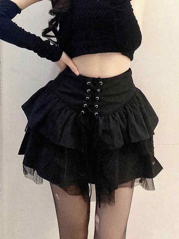 レディース 半身スカート 夏 かわいい プリーツ Aライン 短丈 黒 ハイウエスト フレア 切り替え ポリアエステル 軽量 通気性 清新 学院風 カジュアル 普段使い