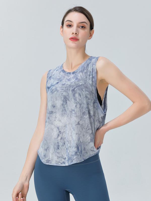 ヨガウェア レディース トップス 高級感 スポーツ ウェア ランニング Tシャツ 接触冷感 吸湿速乾 ストレッチ メッシュ 灰青色