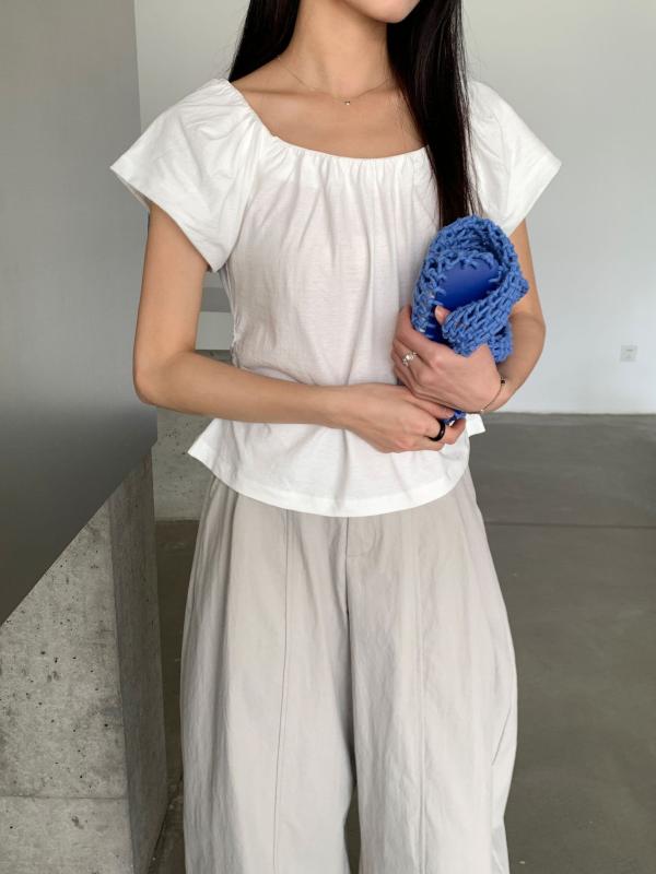 Tシャツ レディース 春夏 半袖 スリム 無地 韓国風 カットソー トップス 綿100% カジュアル おしゃれ かわいい 白 青 紫 グレー
